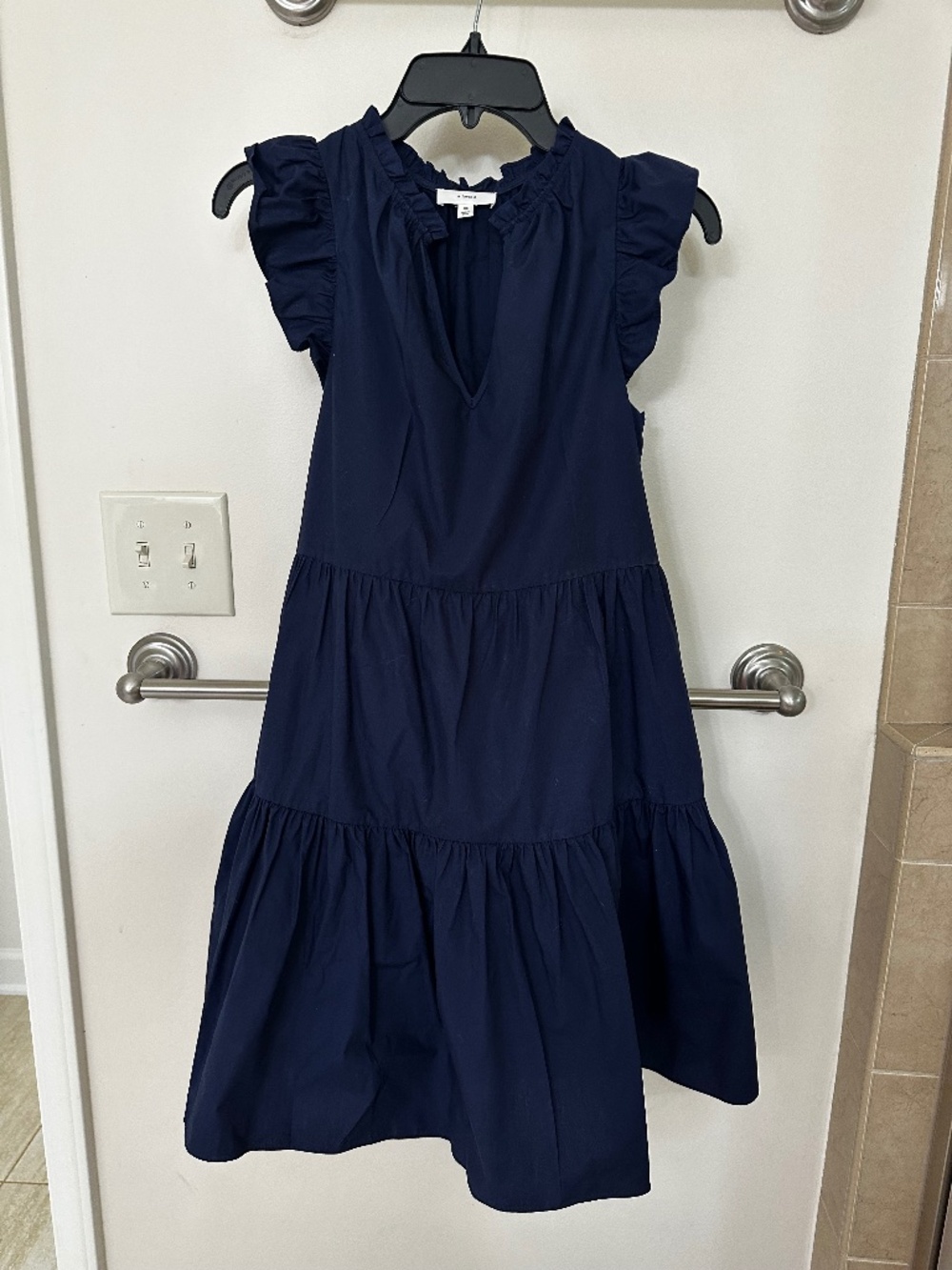 Navy Ruffled Casual or Cocktail dress